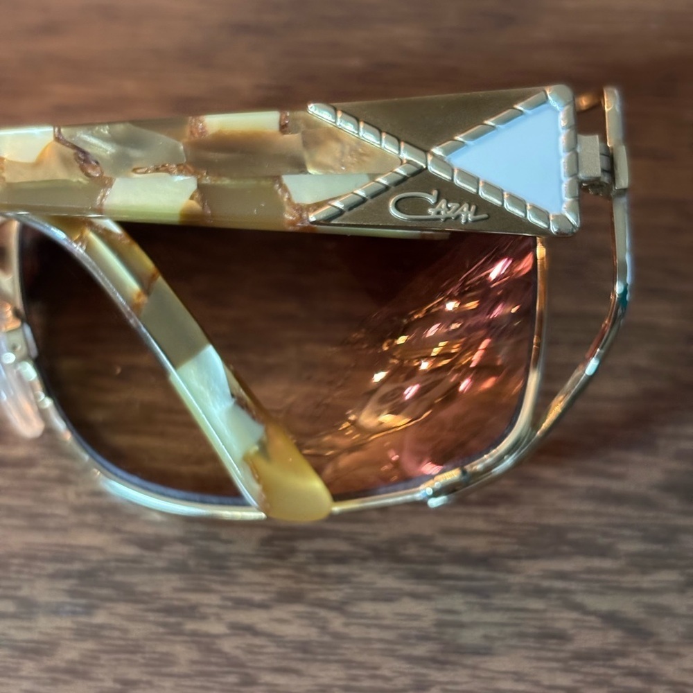Cazal Vintage Model 9041 Gold and Brown Sunglasses Stylish Made in Germany - Picture 10 of 14